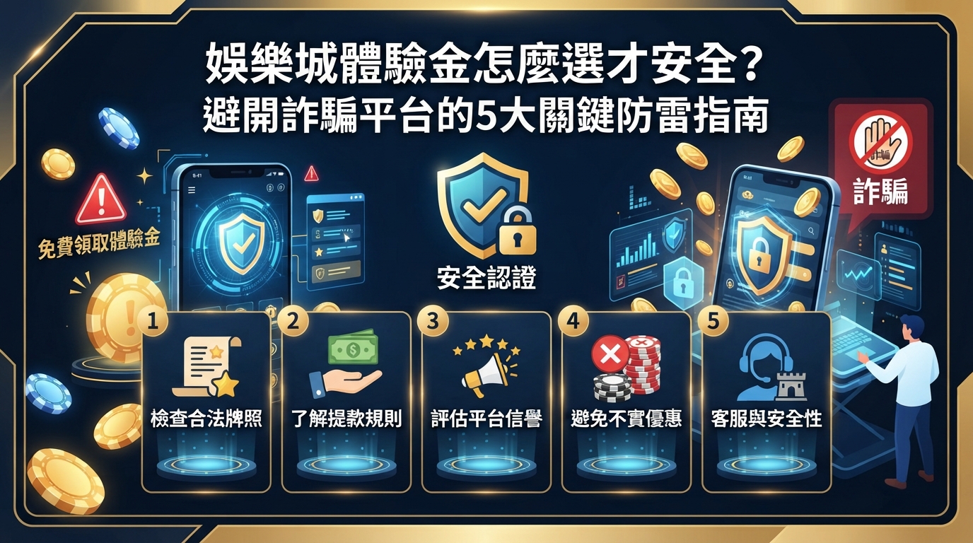 娛樂城體驗金怎麼選才安全？避開詐騙平台的5大關鍵防雷指南