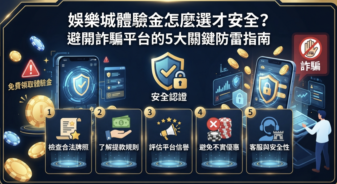 娛樂城體驗金怎麼選才安全？避開詐騙平台的5大關鍵防雷指南